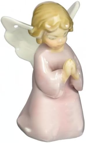 Cosmos Gifts Fine Porcelain Praying Girl Angel Figurine 3-3/8" H Pink