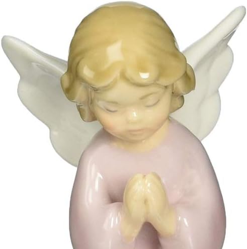 Cosmos Gifts Fine Porcelain Praying Girl Angel Figurine 3-3/8" H Pink