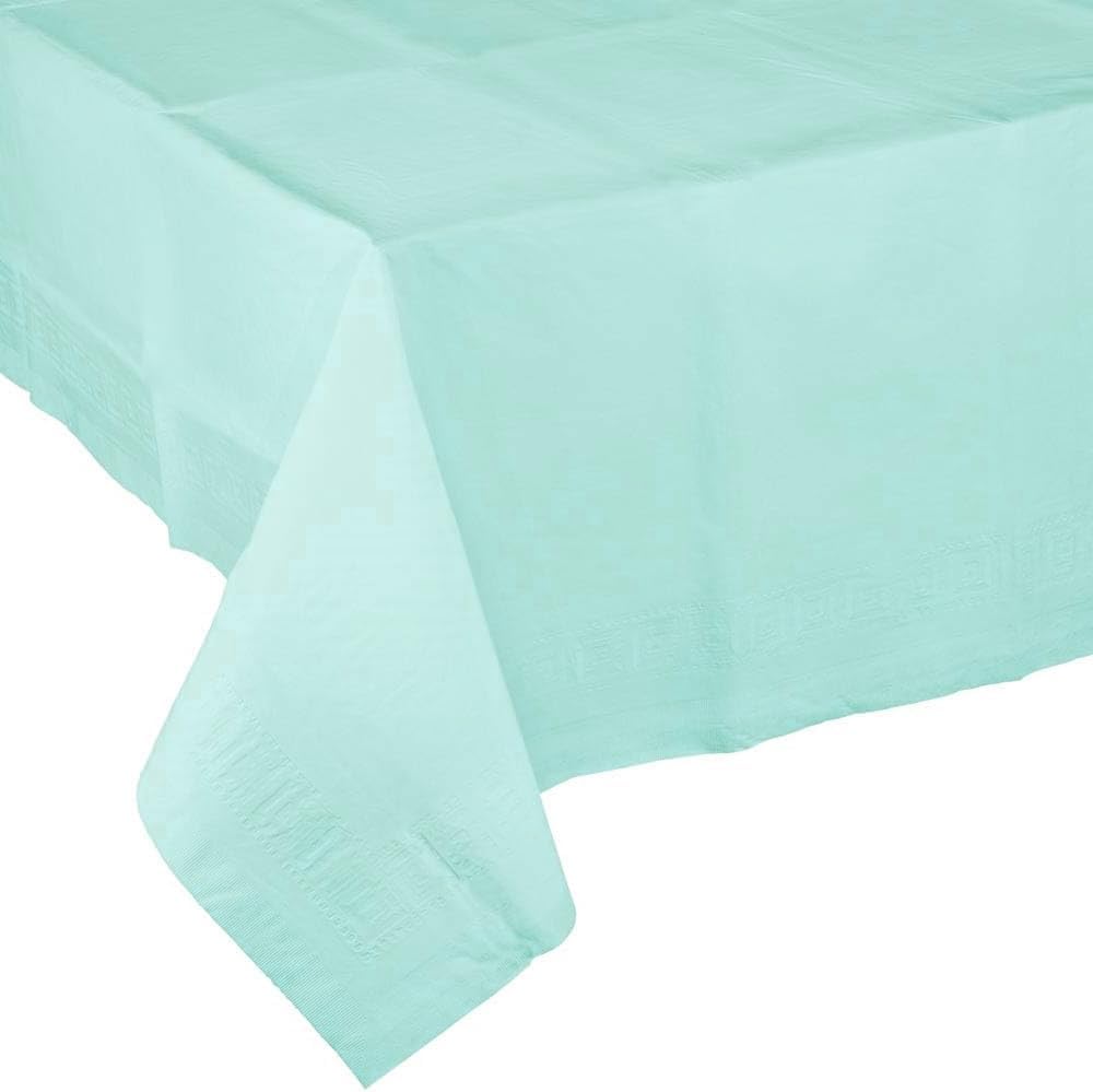 Party Favors Plus Light Blue Disposable Tablecloth 2-Ply Tissue Plastic Lining 54x108 Inch Pack of 2