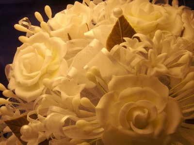 Party Favors Plus White Silk Satin Ribbon Wedding Bouquet