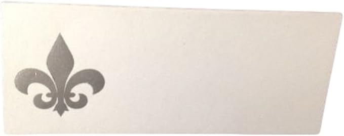 Party Favors Plus Silver Fleur De Lis Tent Style White Place Cards 100 Count