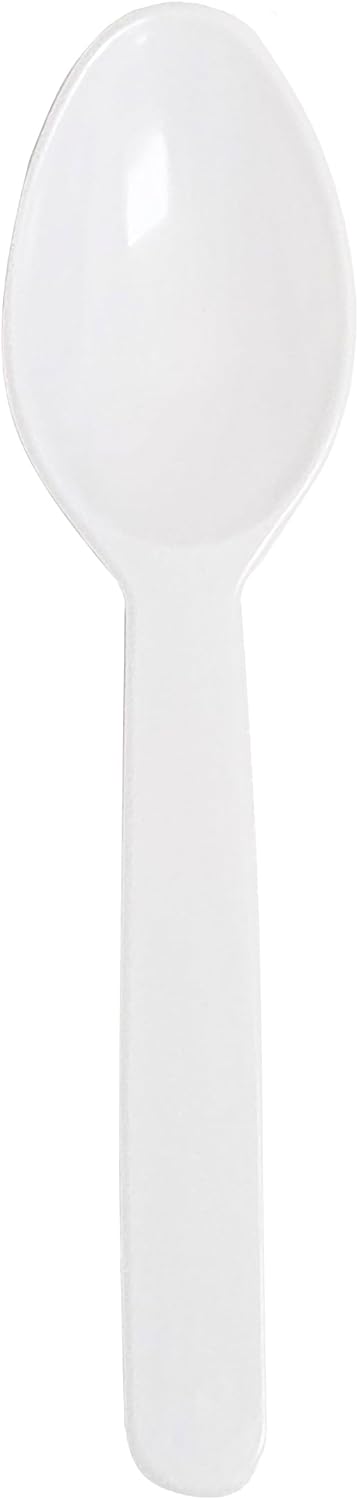 Party Favors Plus White Plastic Mini Spoons 3.25 Inch 100 Count