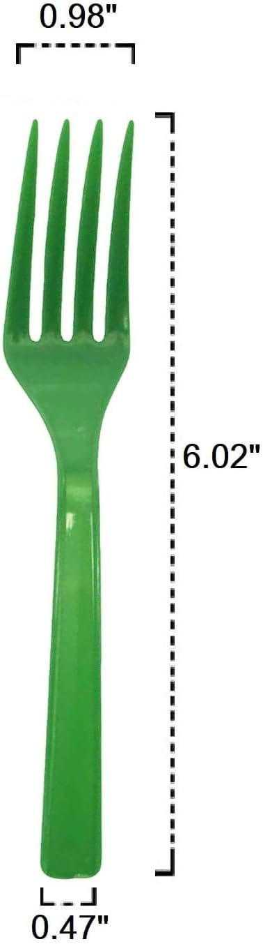 Party Favors Plus Emerald Green Heavy Duty Plastic Forks 50 Count