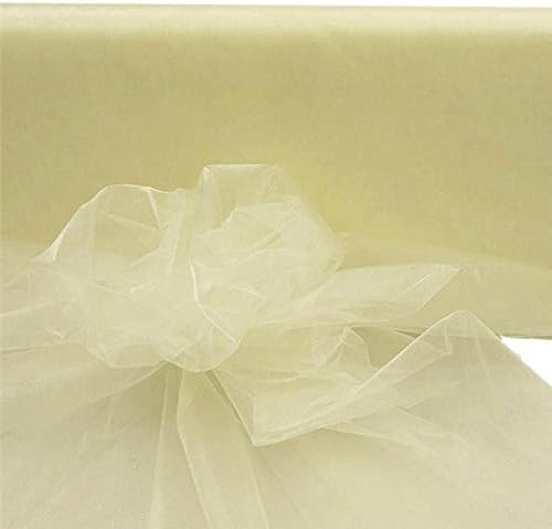Party Favors Plus Ivory Sheer Tulle Fabric Roll 54in X 100ft