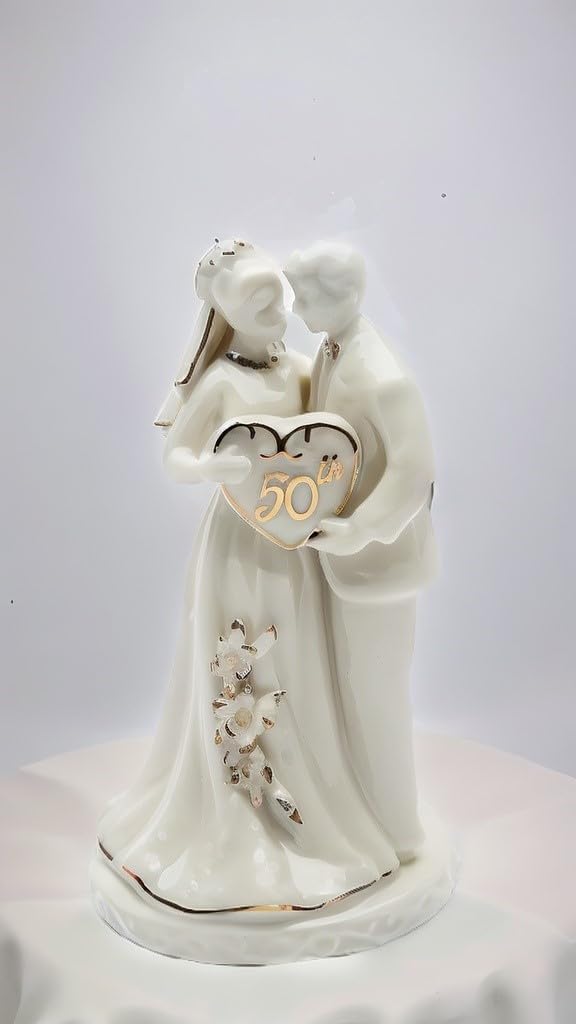 Cosmos Gifts Fine Porcelain 50th Anniversary Couple Figurine 4-3/4" H