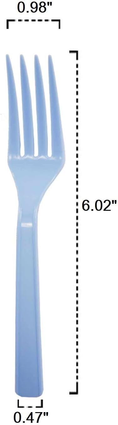 Party Favors Plus Light Blue Heavy Duty Plastic Forks 50 Count