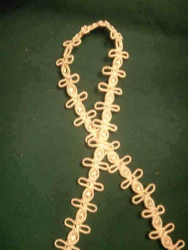 Party Favors Plus Antique White Satin Cord with Loops 1/2in 5 Yards