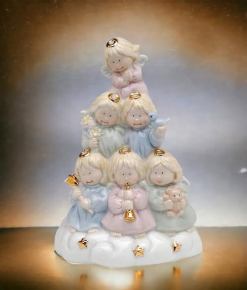 Cosmos Gifts Angel Tree Musical Porcelain Figurine Tan 1325