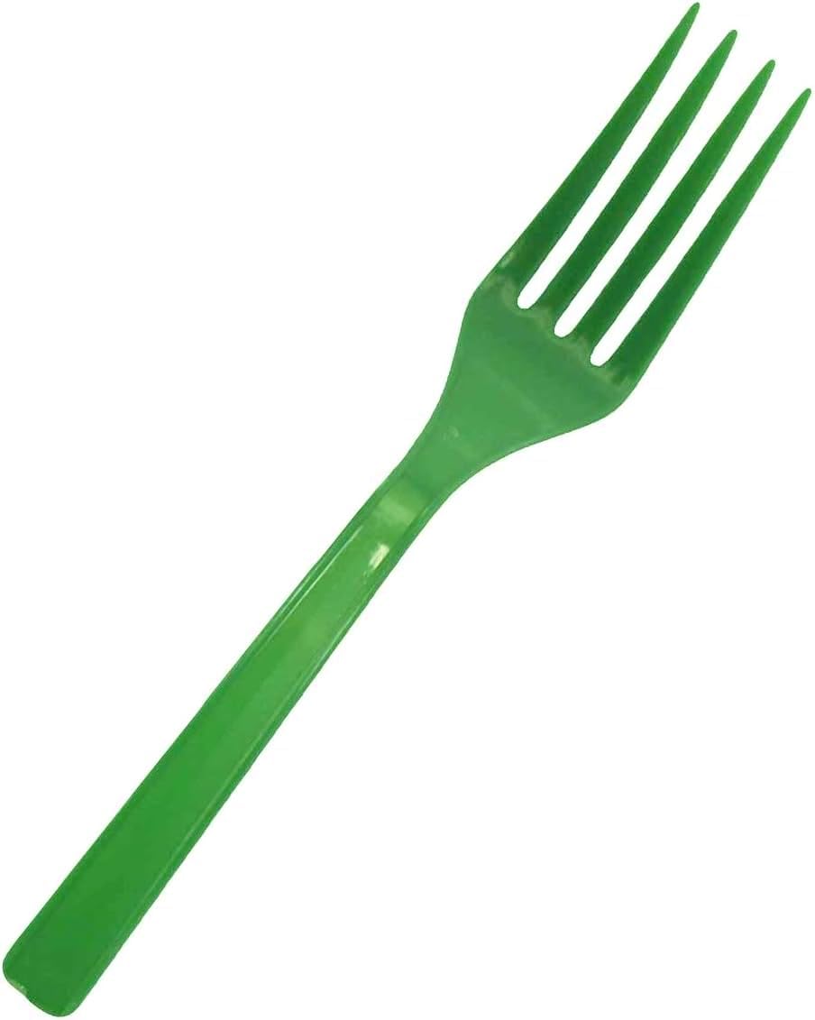 Party Favors Plus Emerald Green Heavy Duty Plastic Forks 50 Count