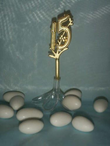 Party Favors Plus Almond Plastic Candy Holder with 15 Decorative Picks 24 Count
