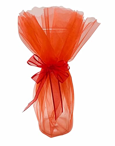 Party Favors Plus Organza Wine Bottle Wrap 28 Inch Scalloped Circle Set of 3 Gold