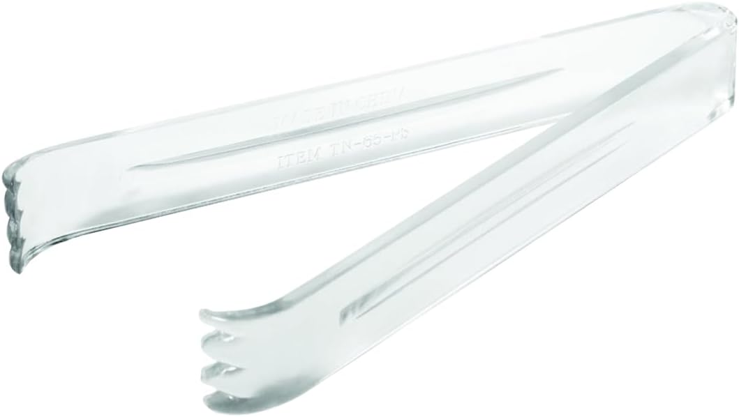 Party Essentials Plastic 6.5" Serving Tongs, 4-Count, Clear