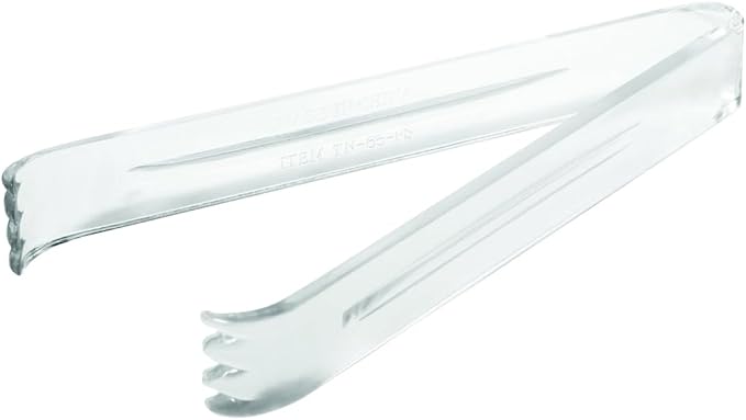Party Essentials Plastic 6.5" Serving Tongs, 4-Count, Clear