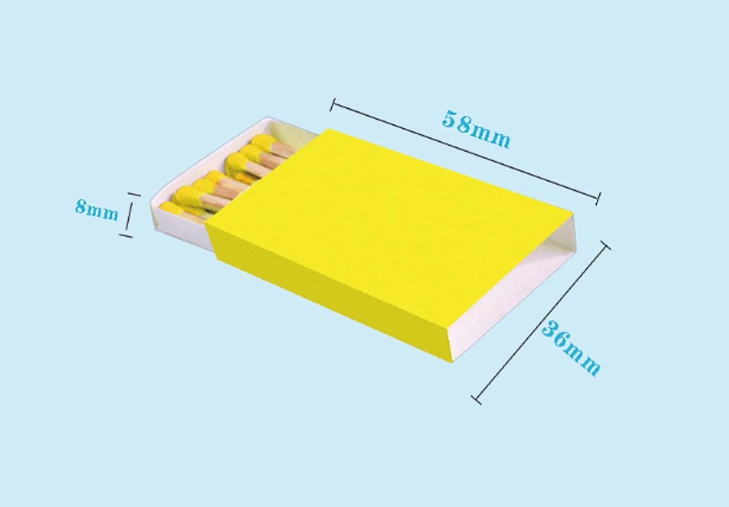 Party Favors Plus Plain Yellow Cover Wooden Matches Box 50 Count
