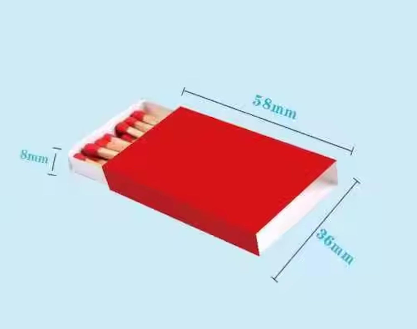 Party Favors Plus Plain Red Cover Wooden Matches Box 50 Count