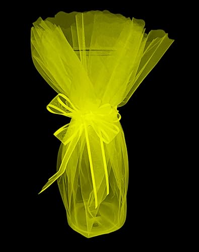 Party Favors Plus Organza Wine Bottle Wrap 28 Inch Scalloped Circle Set of 3 Gold