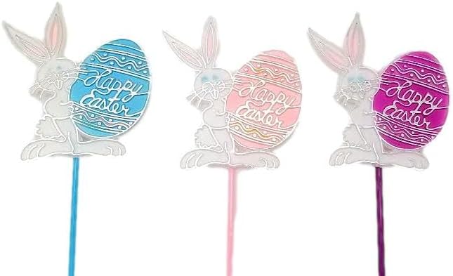 Party Favors Plus Happy Easter Words Floral Picks 12 Count