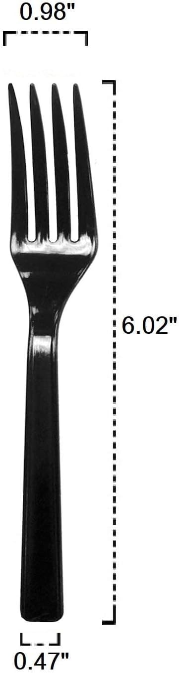 Party Favors Plus Heavy Duty Plastic Forks Black 50 Count