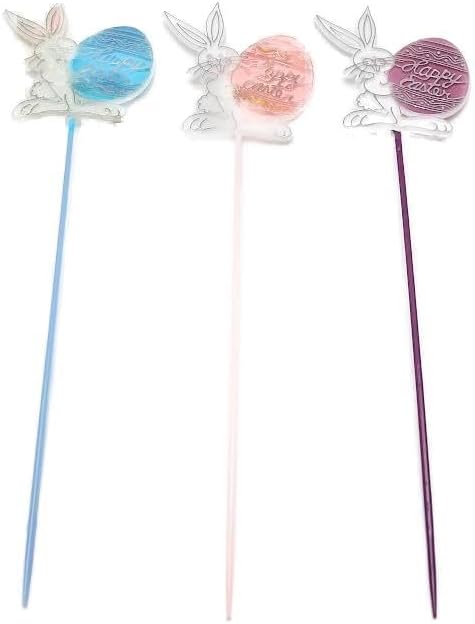 Party Favors Plus Happy Easter Words Floral Picks 12 Count