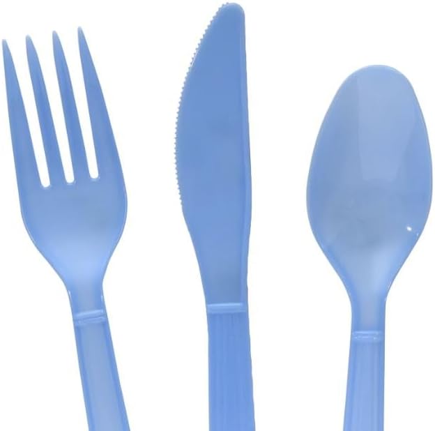 Party Favors Plus Light Blue Plastic Cutlery Set 48 Piece