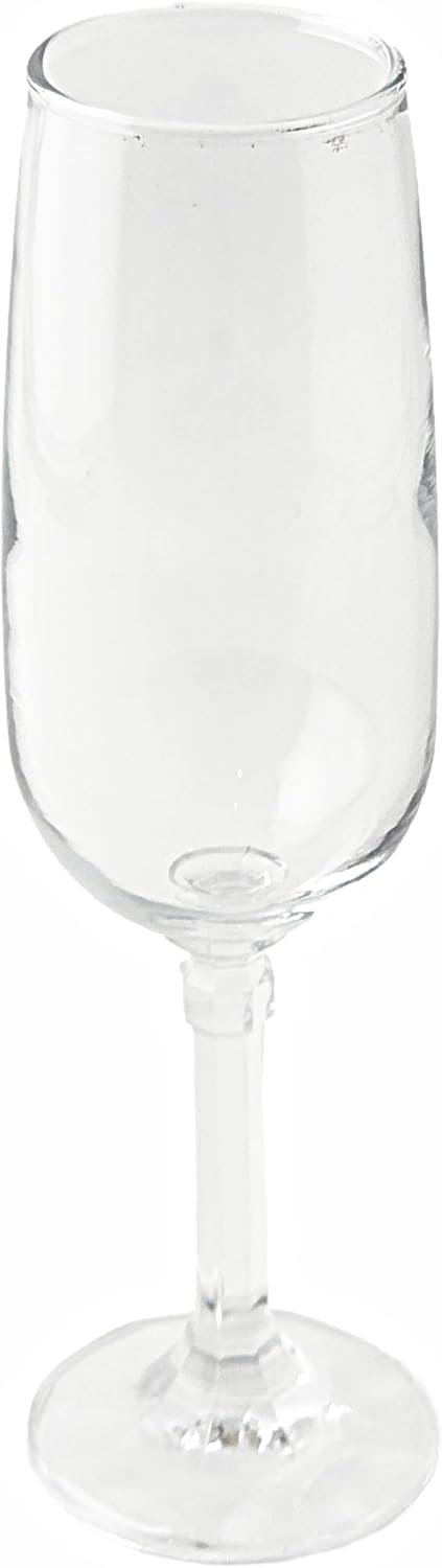 Party Favors Plus Clear Glass Champagne Flutes 6.5 oz 8 Inch Set of 6