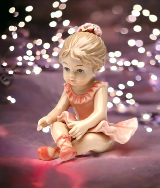 Cosmos Gifts Fine Porcelain Ballerina Ballet Girl Sitting Down Pose Figurine 4" H