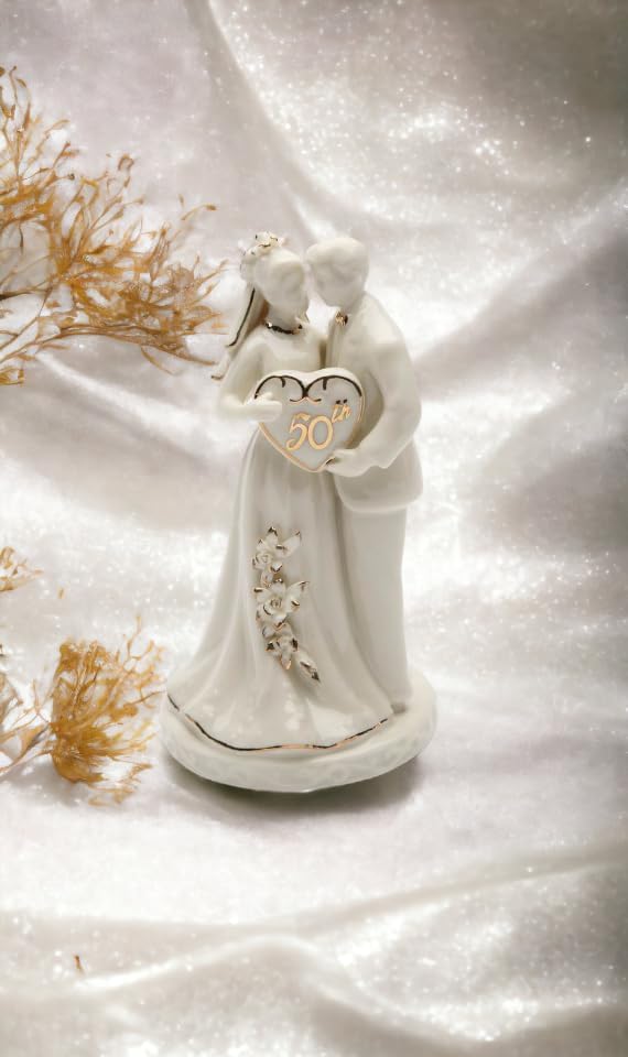 Cosmos Gifts Fine Porcelain 50th Anniversary Couple Figurine 4-3/4" H