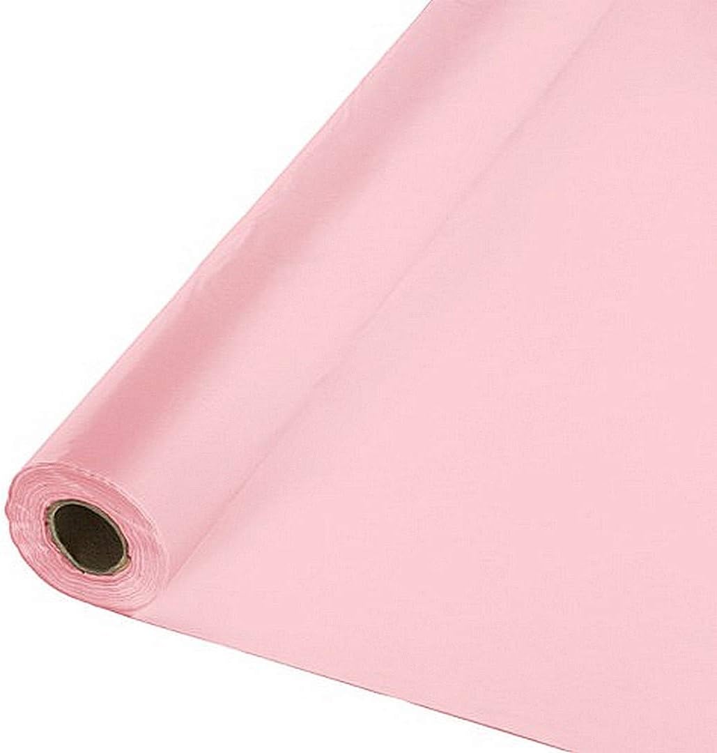Party Favors Plus Pink Plastic Banquet Roll Table Cover 40 Inch X 100 Feet