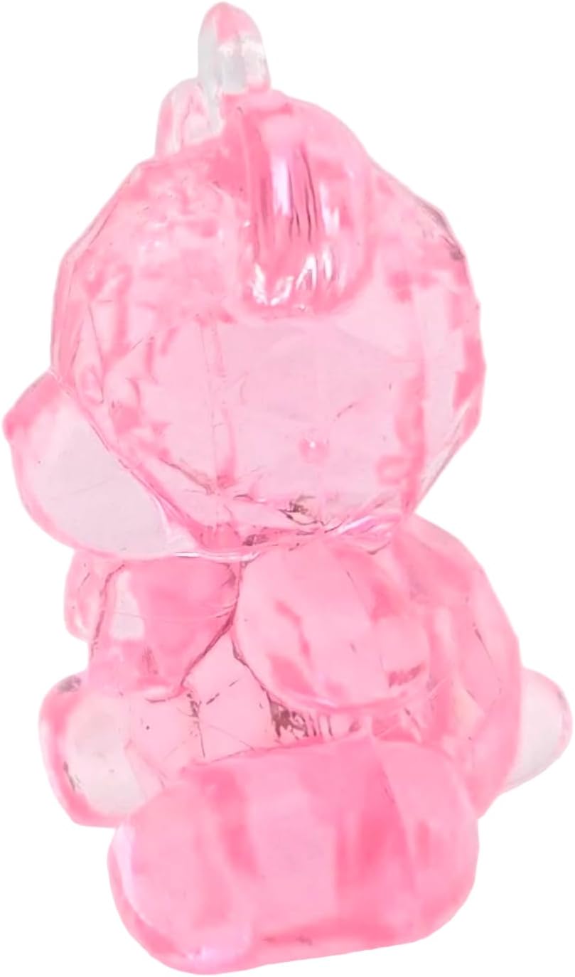 Pink Crystal Transparent Baby Shower Bear Charms, 24 Pieces