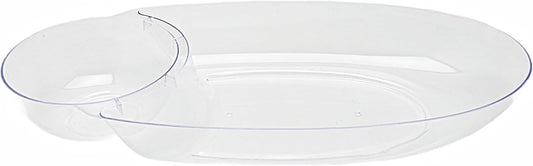 Party Favors Plus Clear Plastic Chip and Dip Tray 17 X 8 X 2.5 In Set of 2