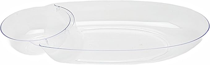 Party Favors Plus Clear Plastic Chip and Dip Tray 17 X 8 X 2.5 In Set of 2