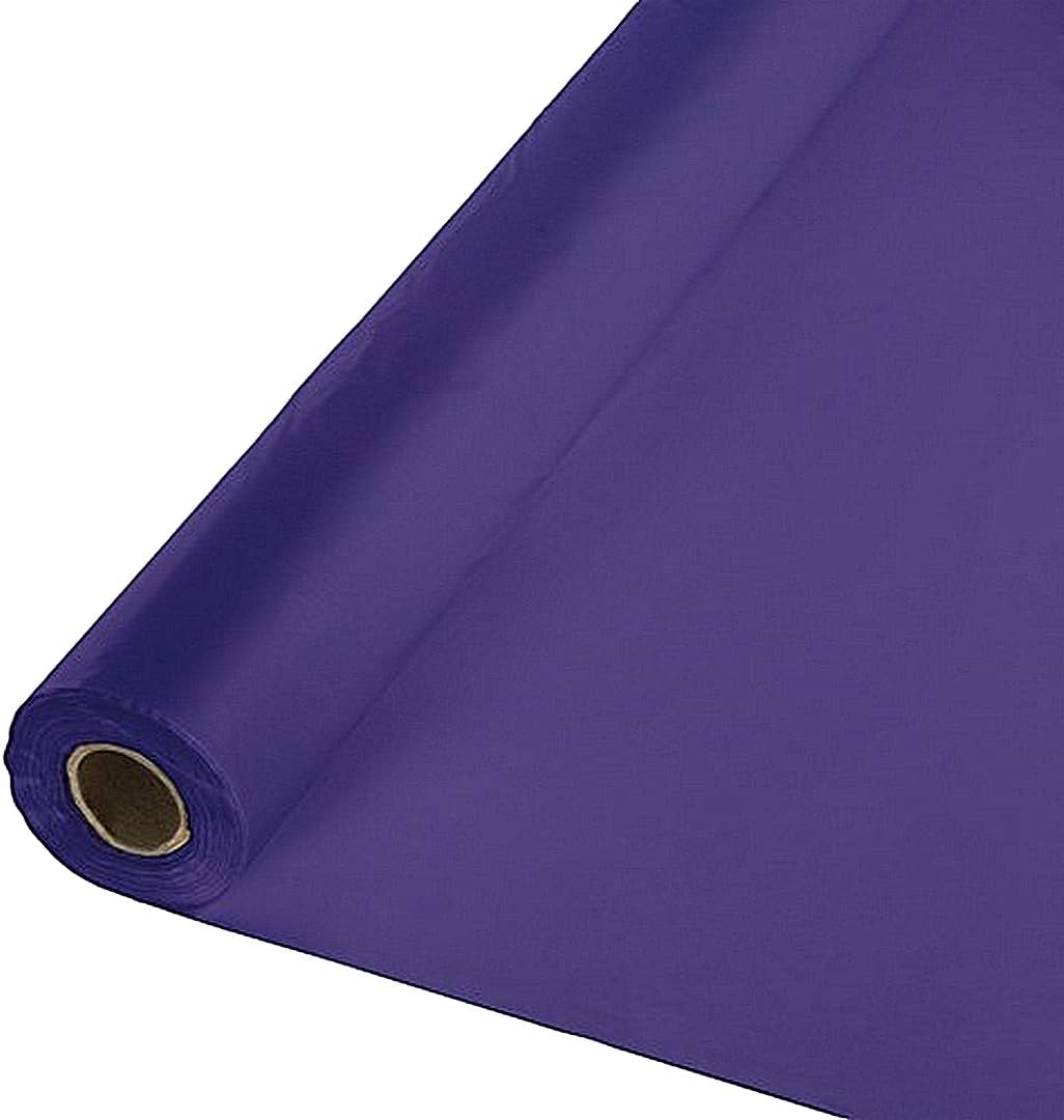 Tablemate Purple Plastic Economy Banquet Roll Tablecloth 40 x 300 Ft