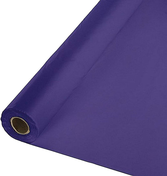Tablemate Purple Plastic Economy Banquet Roll Tablecloth 40 x 300 Ft