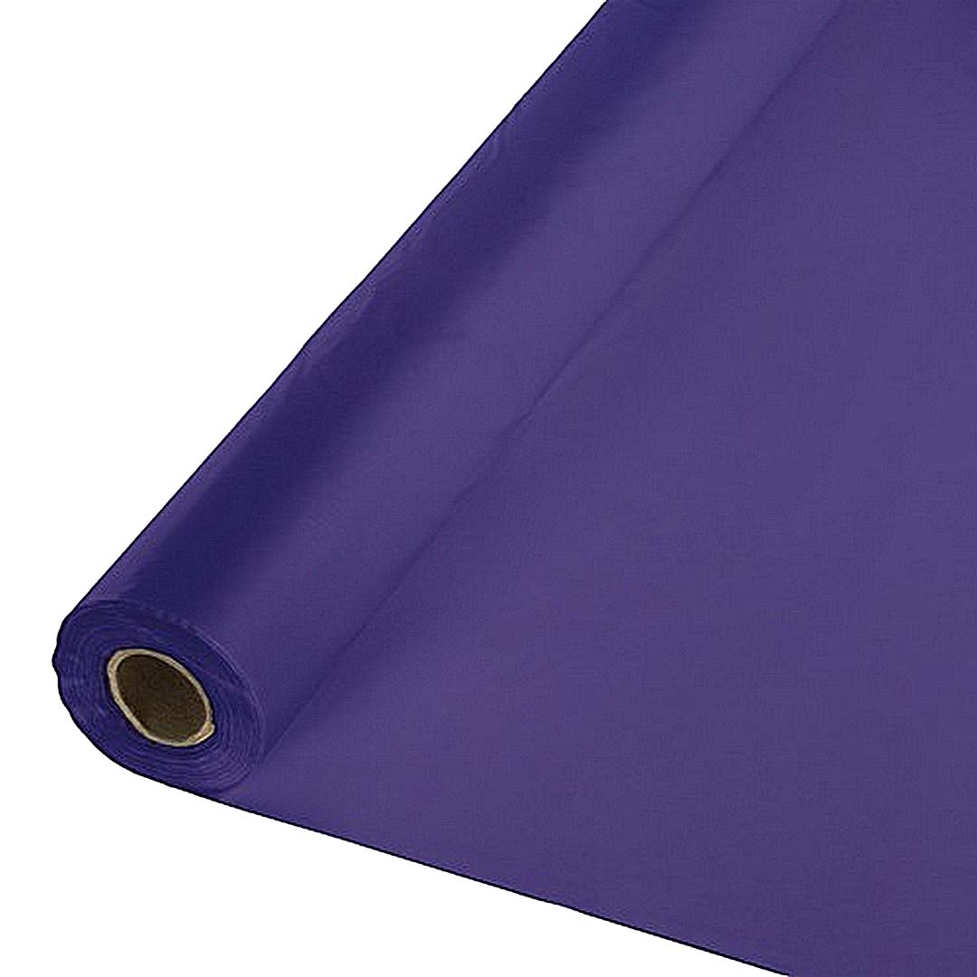 Party Favors Plus Heavy Duty Plastic Tablecloth Roll Purple 40in x 150ft