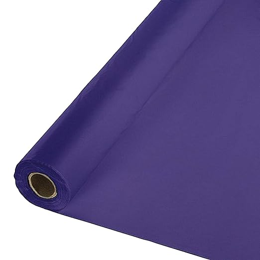 Party Favors Plus Heavy Duty Plastic Tablecloth Roll Purple 40in x 150ft