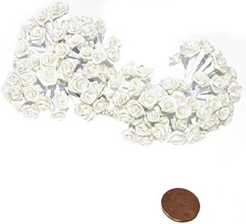 Party Favors Plus Ivory Silk Mini Wrap Roses Wedding Flower Picks 144 Count