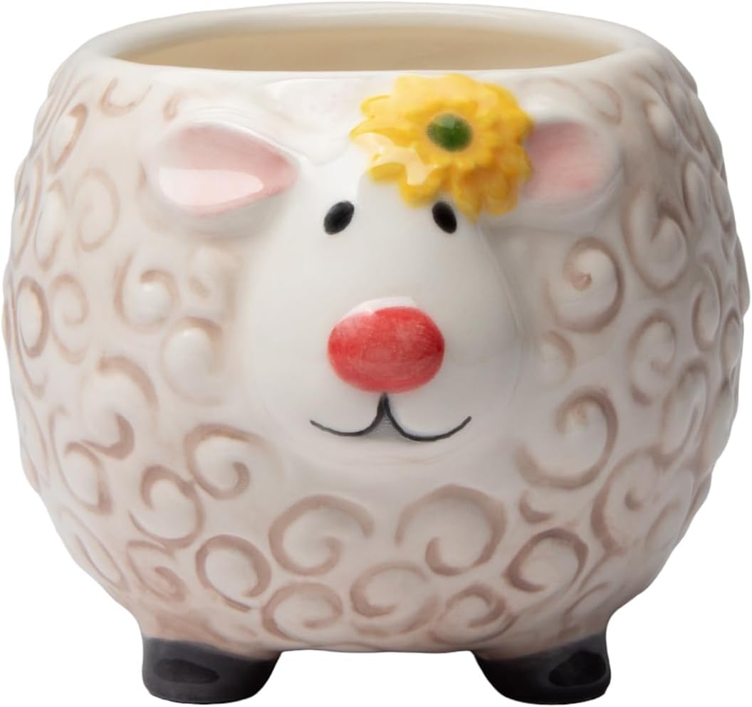 Cosmos Gifts Fine Ceramic Cute Lamb Sheep Decorative Candy Bowl 5" L