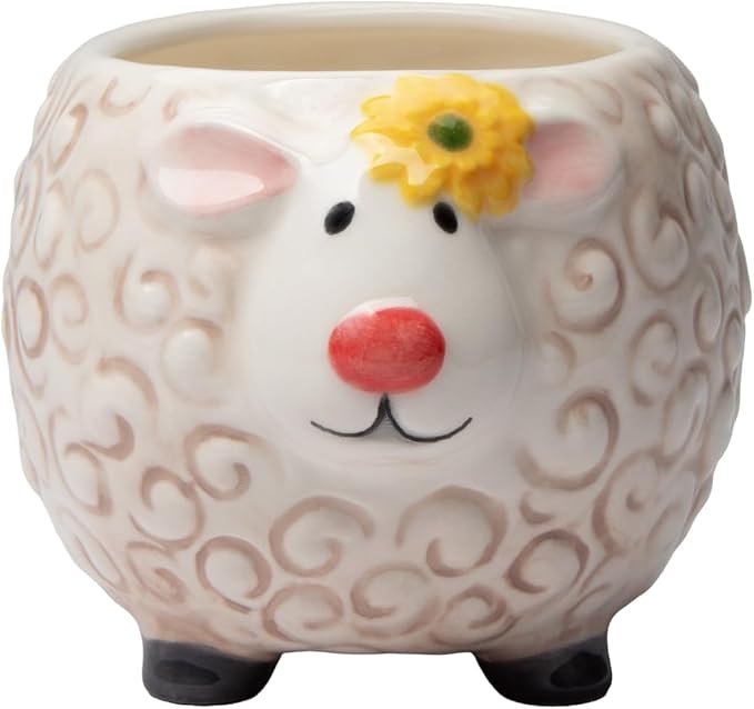 Cosmos Gifts Fine Ceramic Cute Lamb Sheep Decorative Candy Bowl 5" L