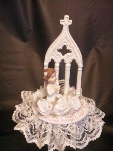 Party Favors Plus White Praying Kneeling Girl Chapel Cake Topper 9 Inch