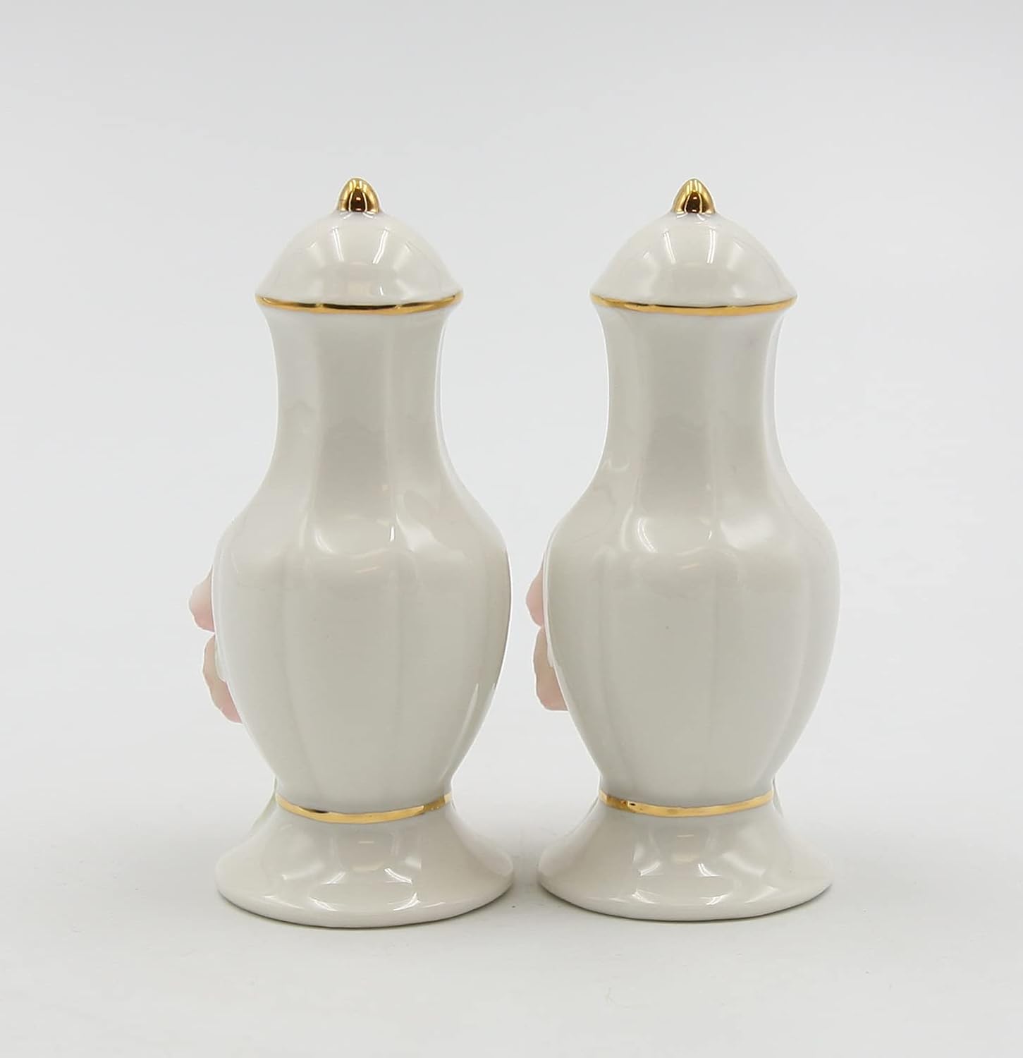 Cosmos Gifts Porcelain Pink Rose Jar with Gold Trim Salt and Pepper Shaker Set 3-1/2" H 21027