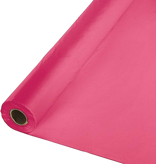 Party Favors Plus Heavy Duty Banquet Roll Plastic Tablecloth Hot Pink 40x1200 Inch