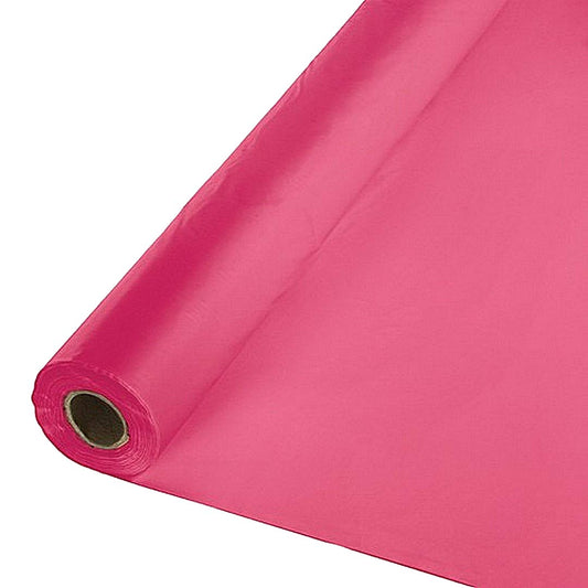 Party Favors Plus Heavy Duty Plastic Tablecloth Roll Hot Pink 40in x 150ft