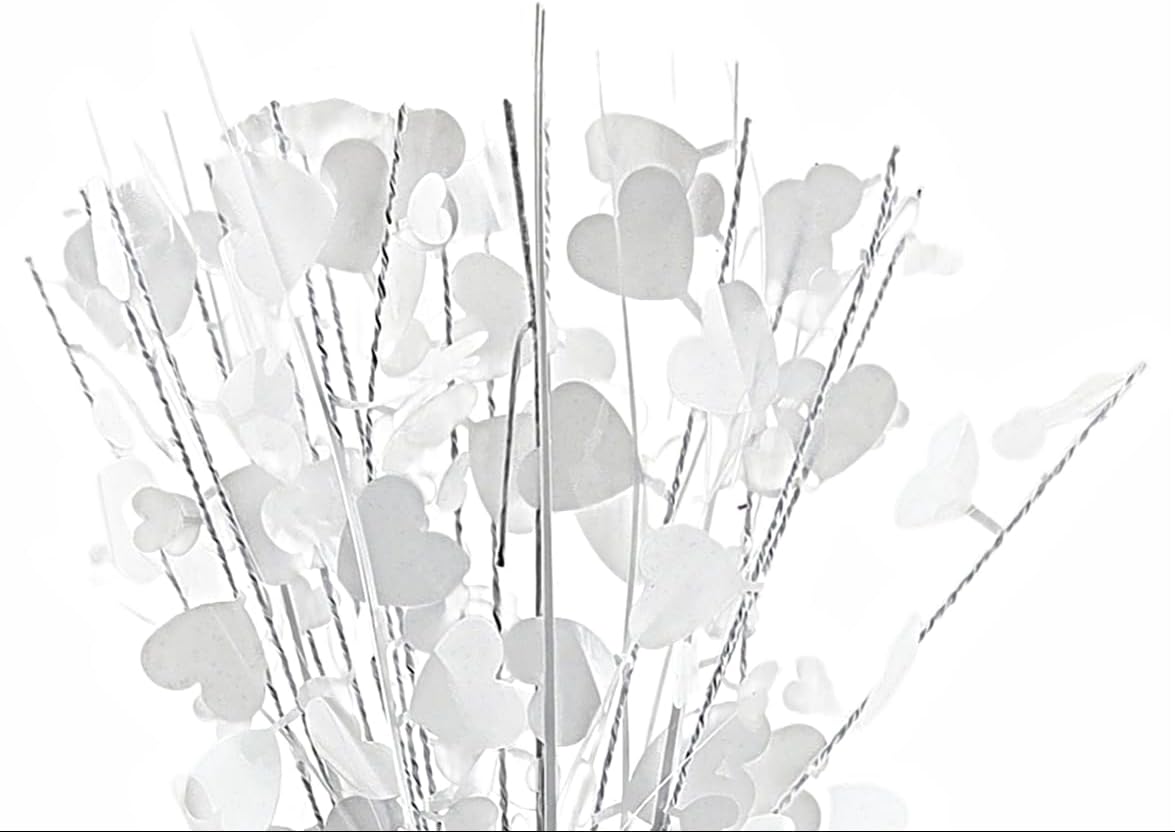 White Hearts Weighted Balloon Centerpiece, 2 Pieces