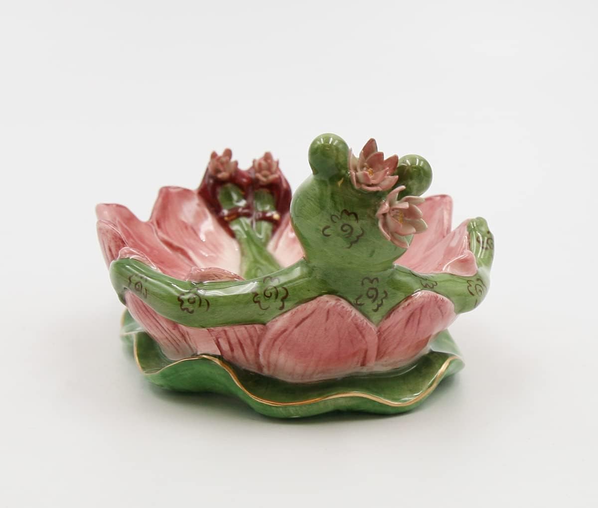 Appletree Design Frogalina Ceramic Frog Dish 3-1/4" H Multicolor