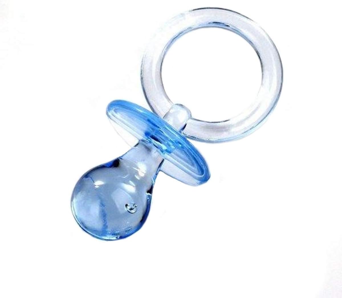 Party Favors Plus Large Blue Plastic Pacifiers Baby Shower Favors 2.5 Inches 12 Count