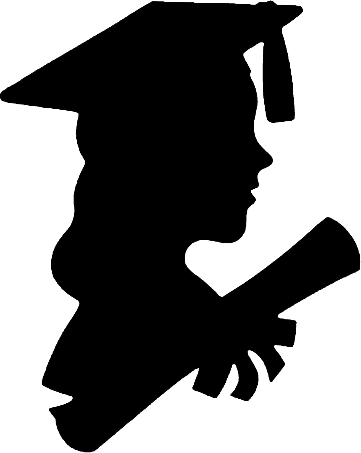 Party Favors Plus Black Girl Graduate Silhouettes Poster Board Cutouts 12 Pieces