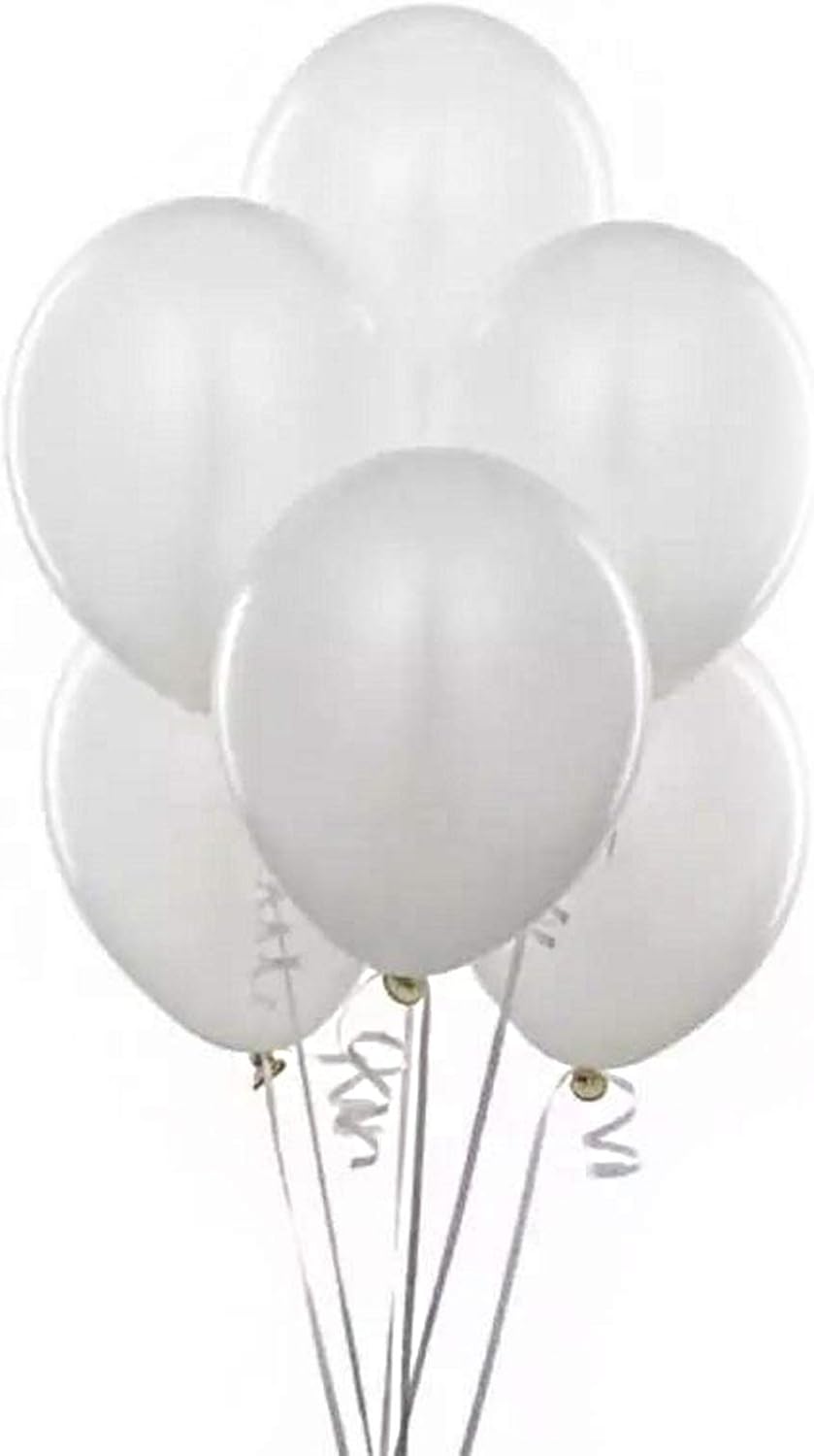 Party Favors Plus White Latex Balloons 144 Count
