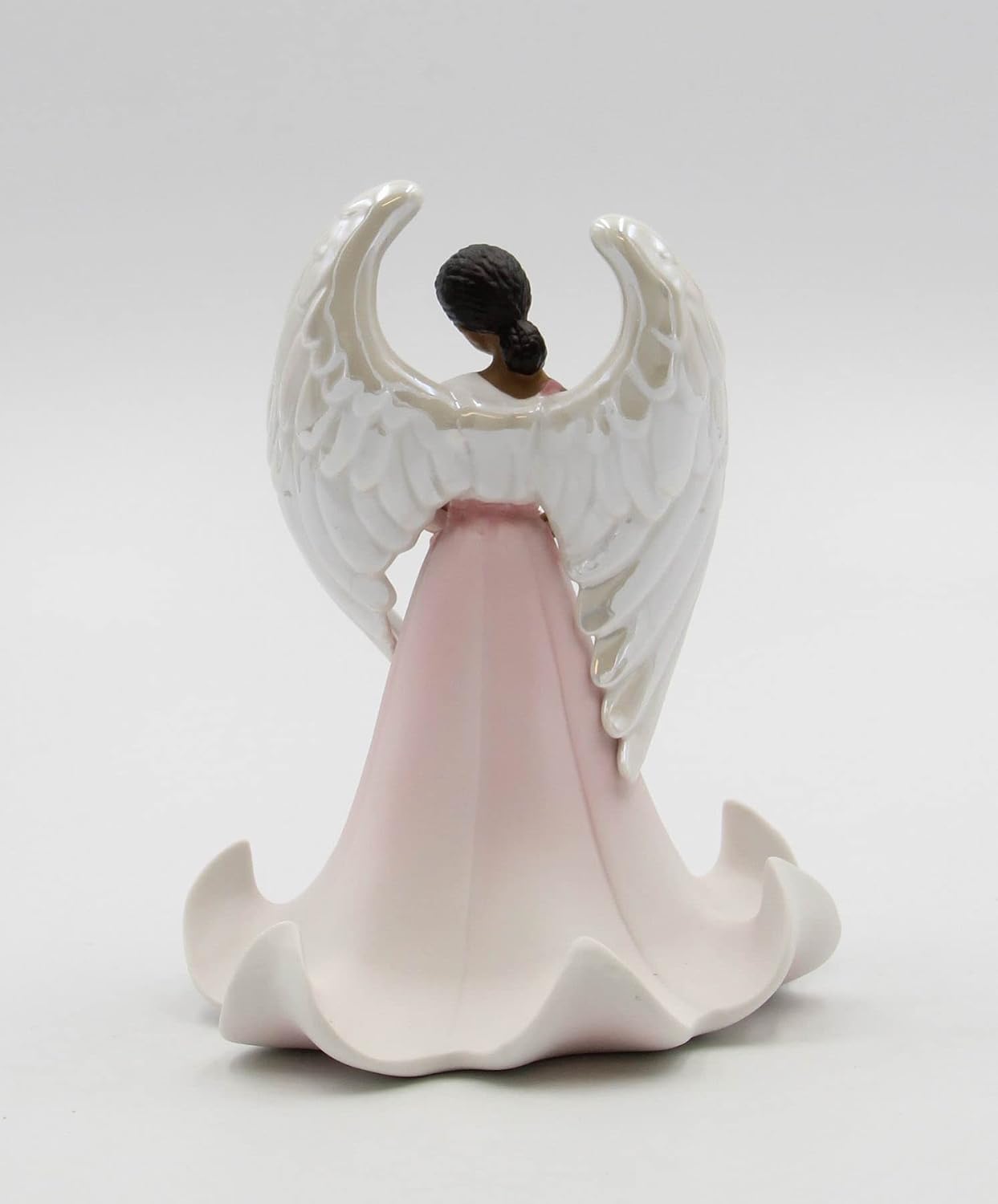Cosmos Gifts Fine Porcelain Ethnic African American Black Angel of Rose Flowers Collectible Figurine 6-5/8" H