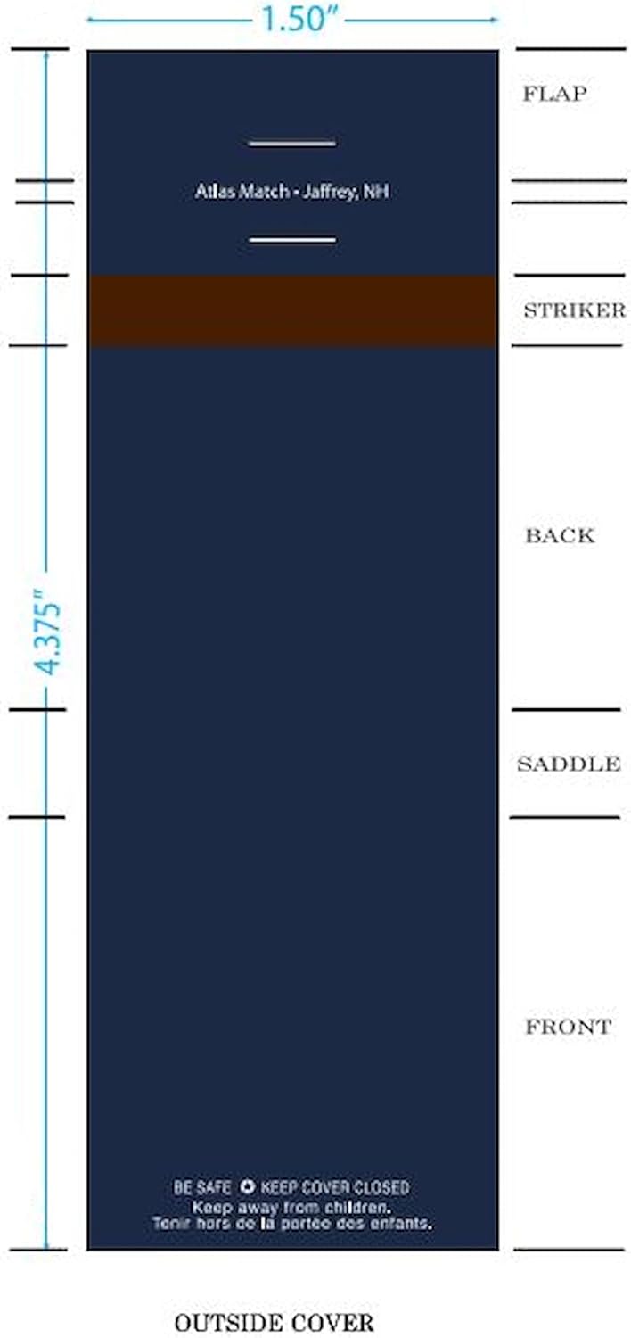 Party Favors Plus Plain Navy Blue Matches 20 Strike Matchbooks 50-Pack