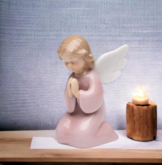 Cosmos Gifts Fine Porcelain Praying Girl Angel Figurine 3-3/8-Inch Pink